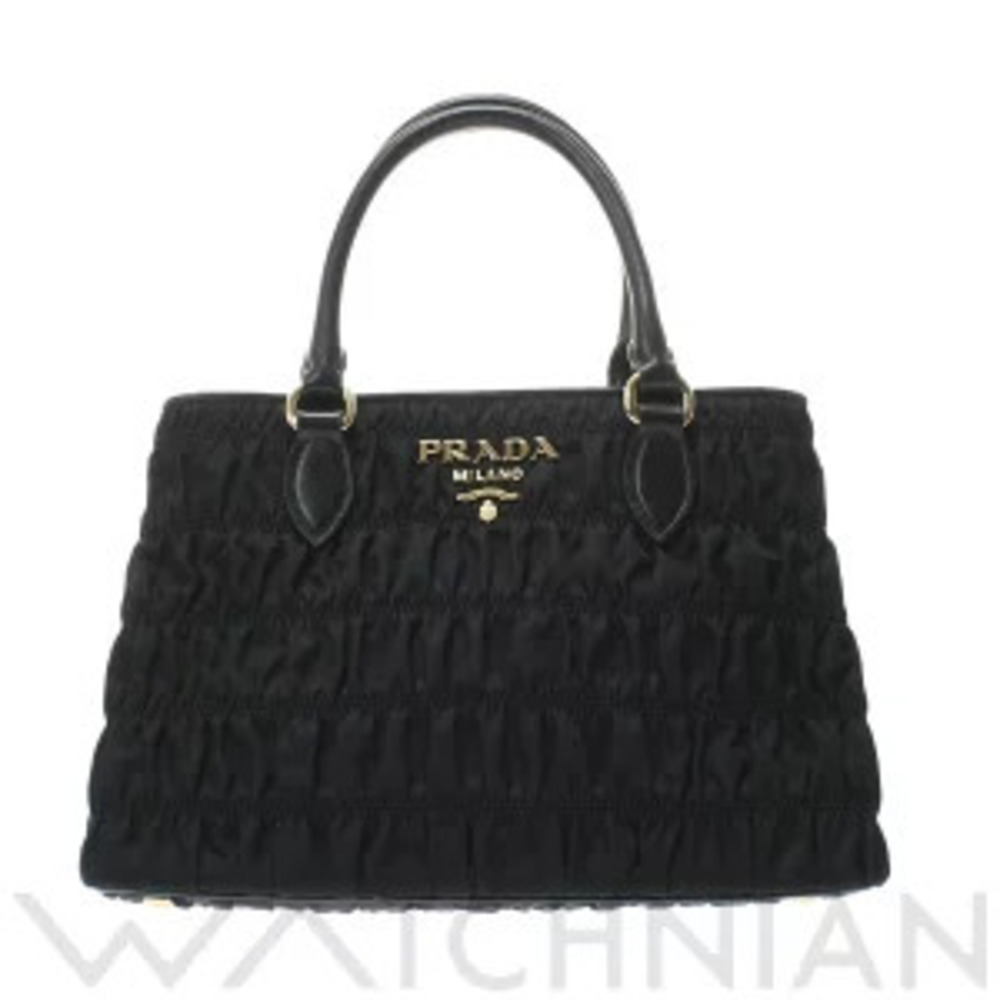 Prada Tessuto Gaufre Tote Shoulder Bag black